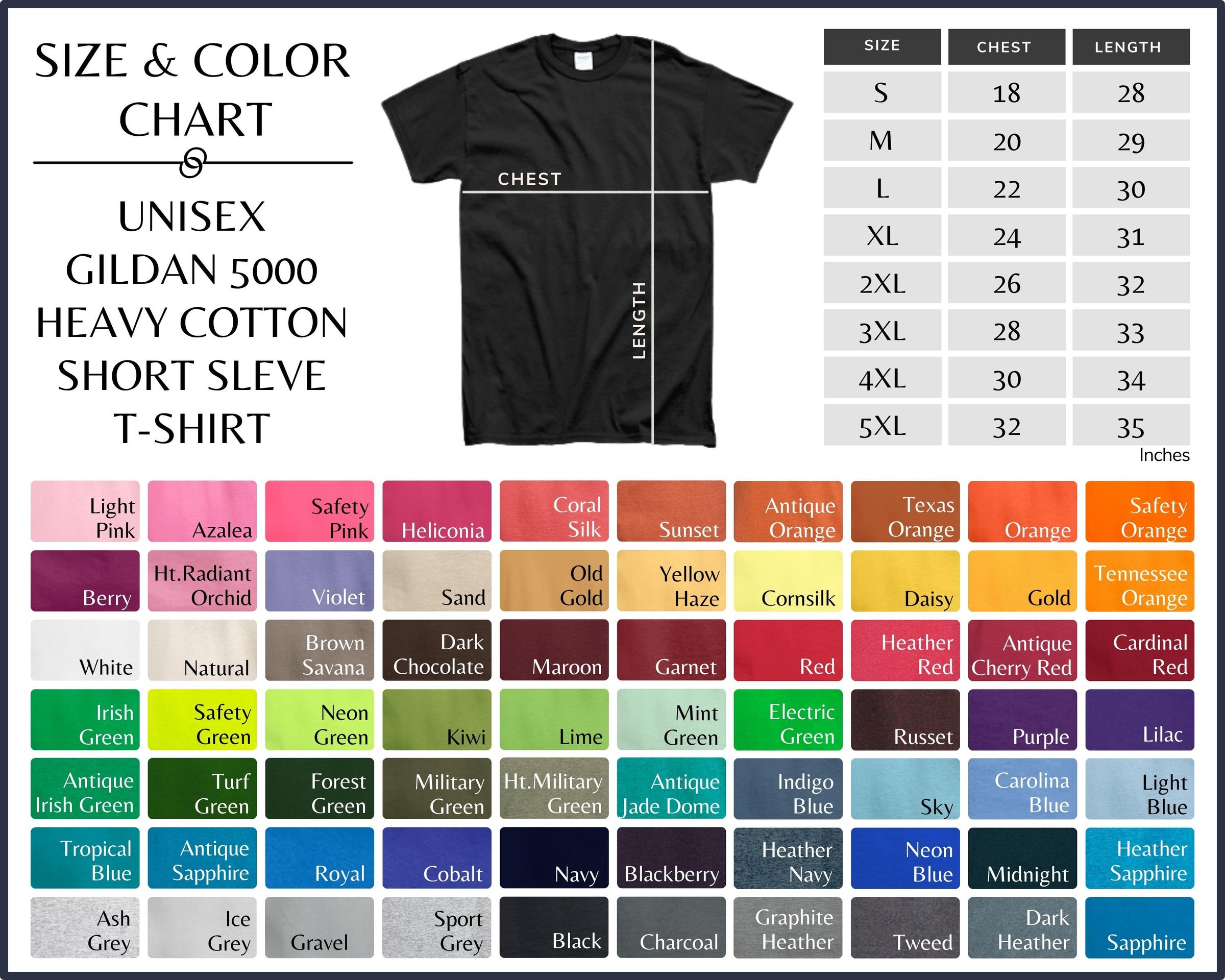 gildan heavy cotton color chart
